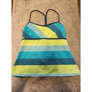 Nike size 16 Blue Yellow Stripe  Racerback Tankini Top